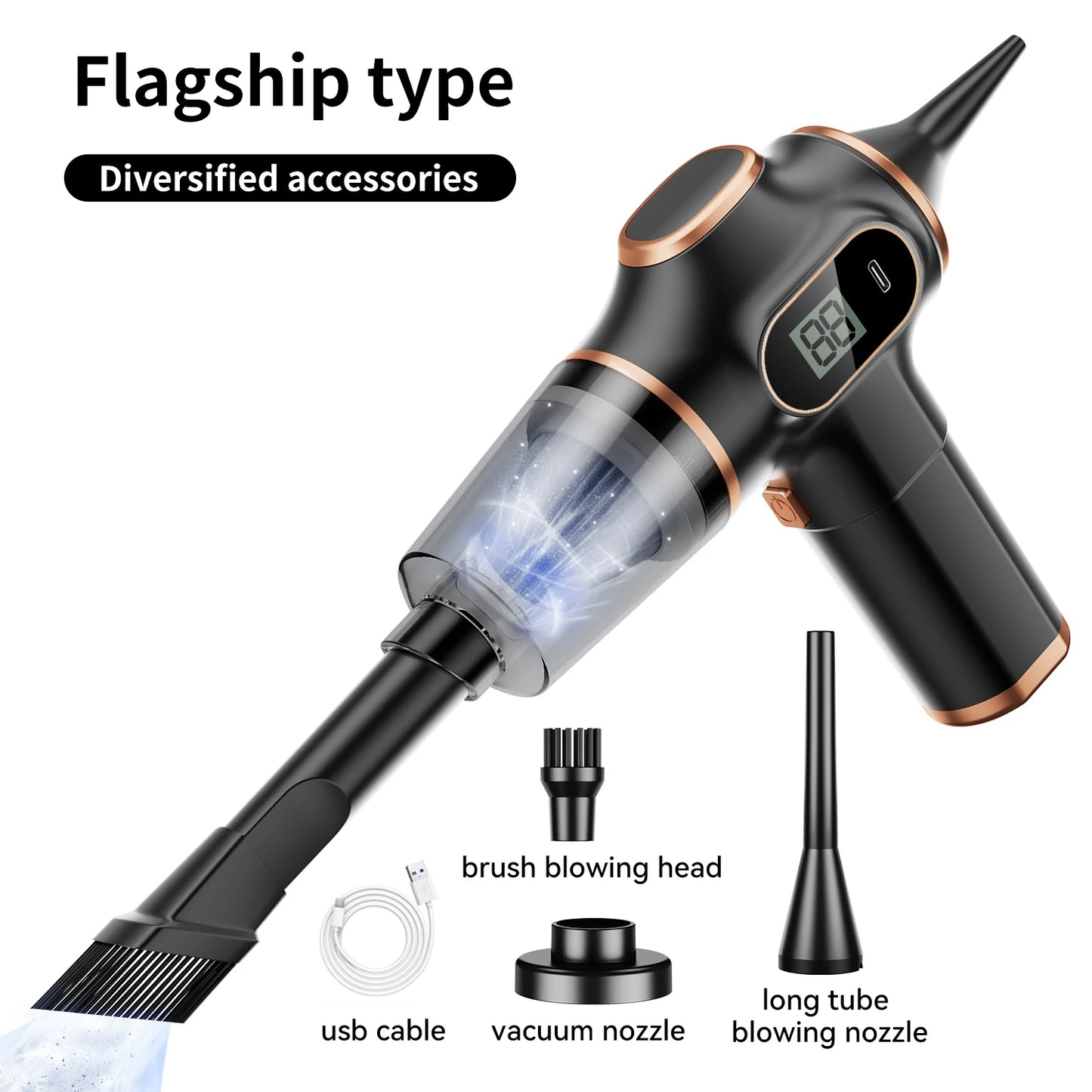 Cordless Vacuum Cleaner – High-Power for Home & Car with LED Display