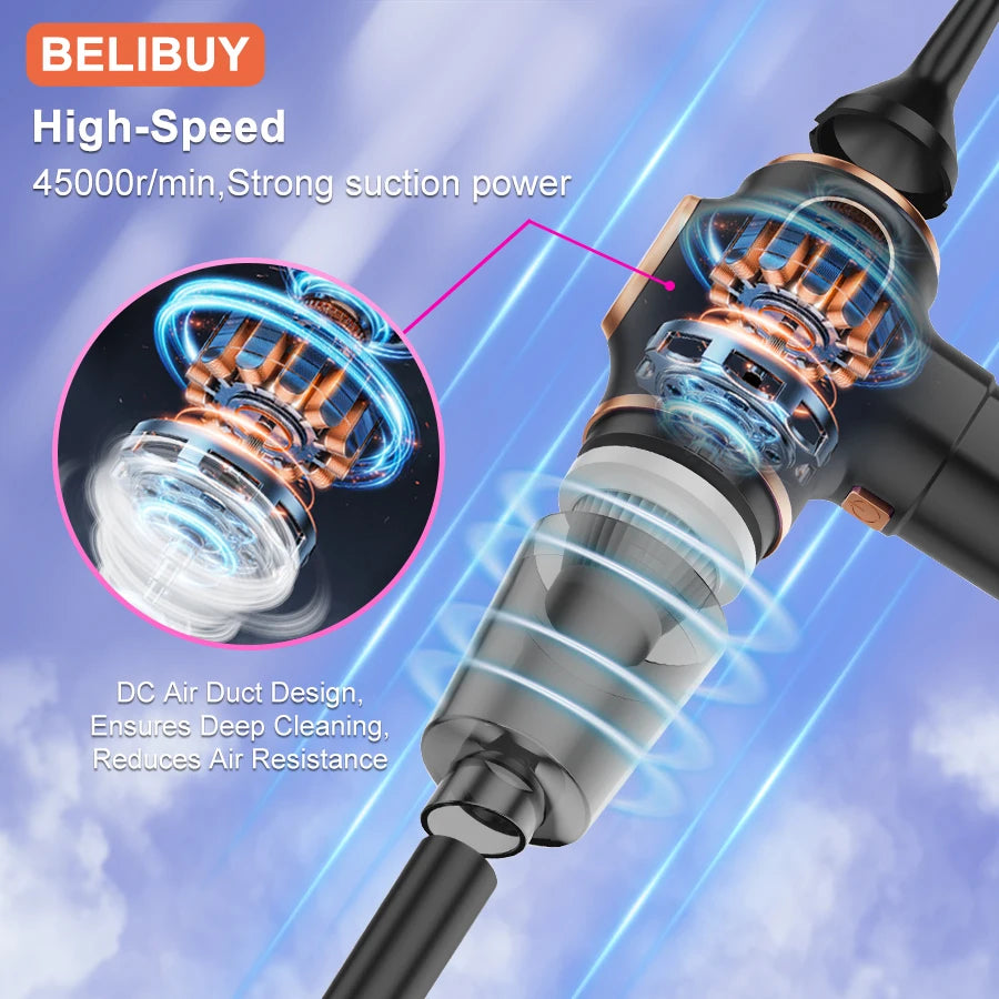 Cordless Vacuum Cleaner – High-Power for Home & Car with LED Display