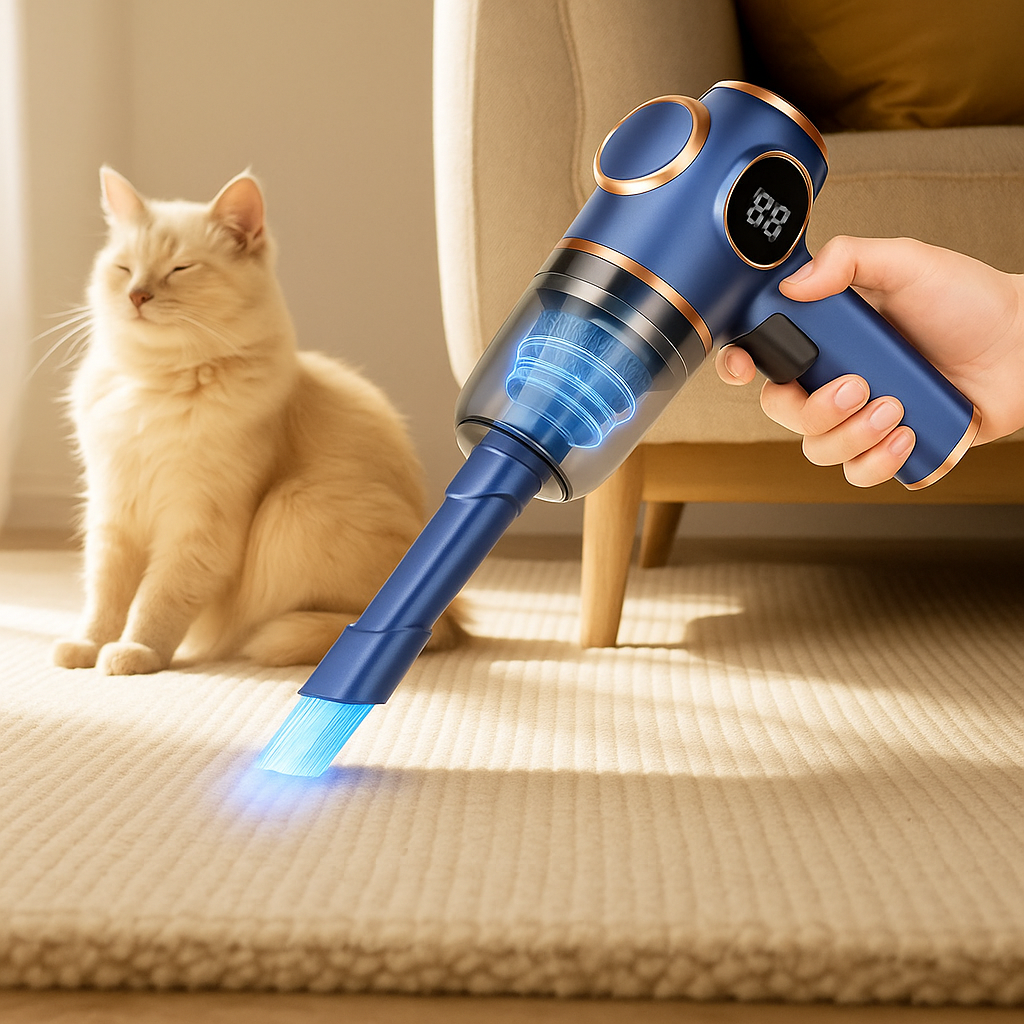 Cordless Vacuum Cleaner – High-Power for Home & Car with LED Display
