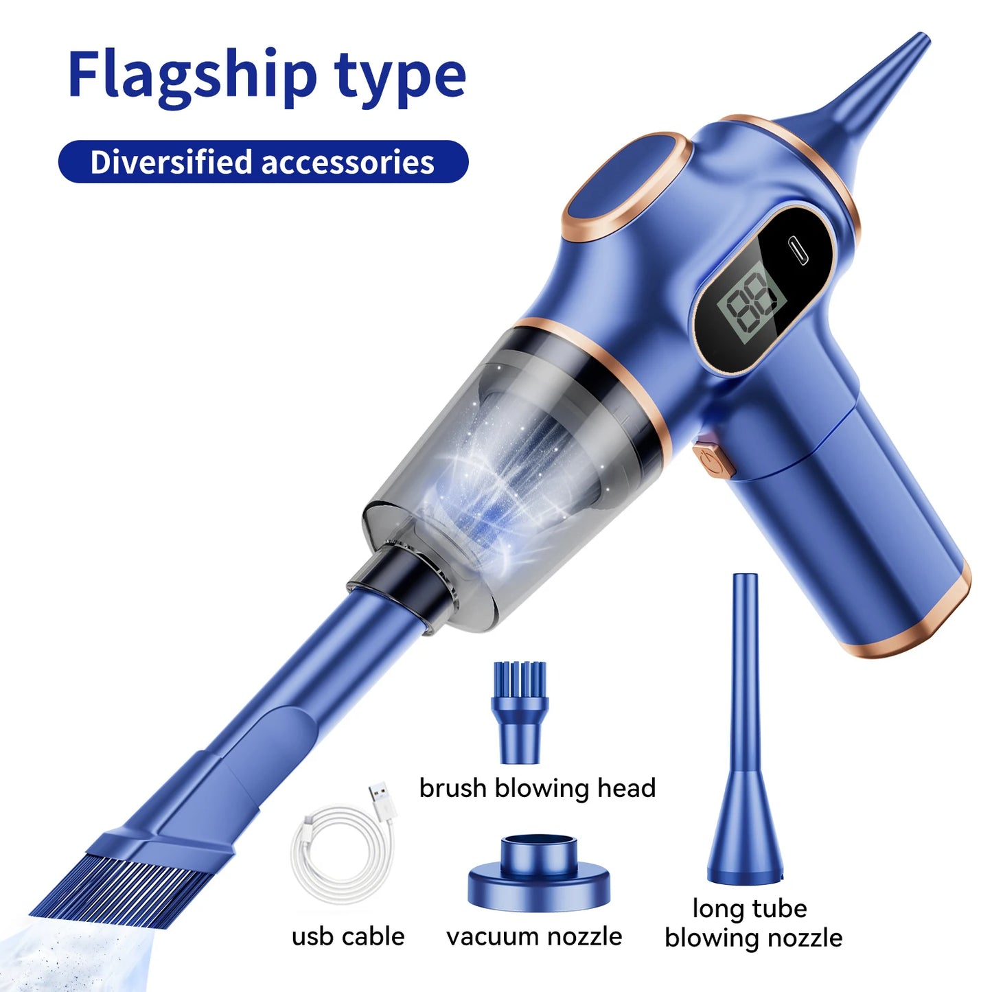 Cordless Vacuum Cleaner – High-Power for Home & Car with LED Display