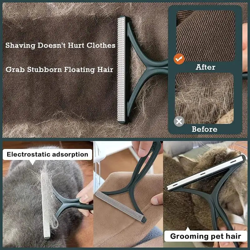 Silicone Double-Sided Lint Remover – Pet Hair & Fabric Shaver for Clothes & Carpets